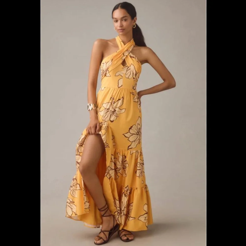 Anthropologie Hutch Floral Halter Maxi Dress - Picture 1 of 4